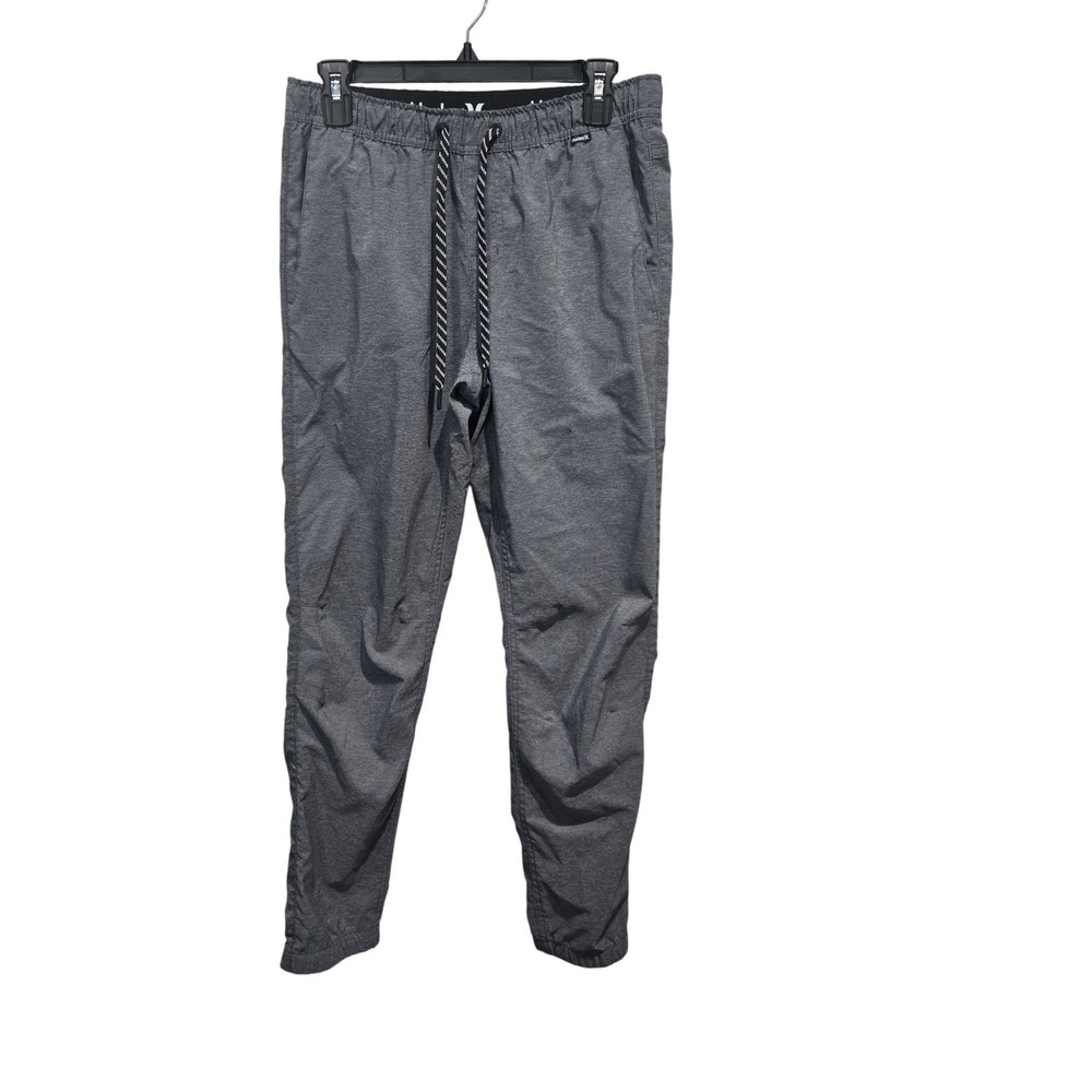 Hurley Jogger Pants Mens Small Gray Elastic Waist Drawstring Mesh Pockets